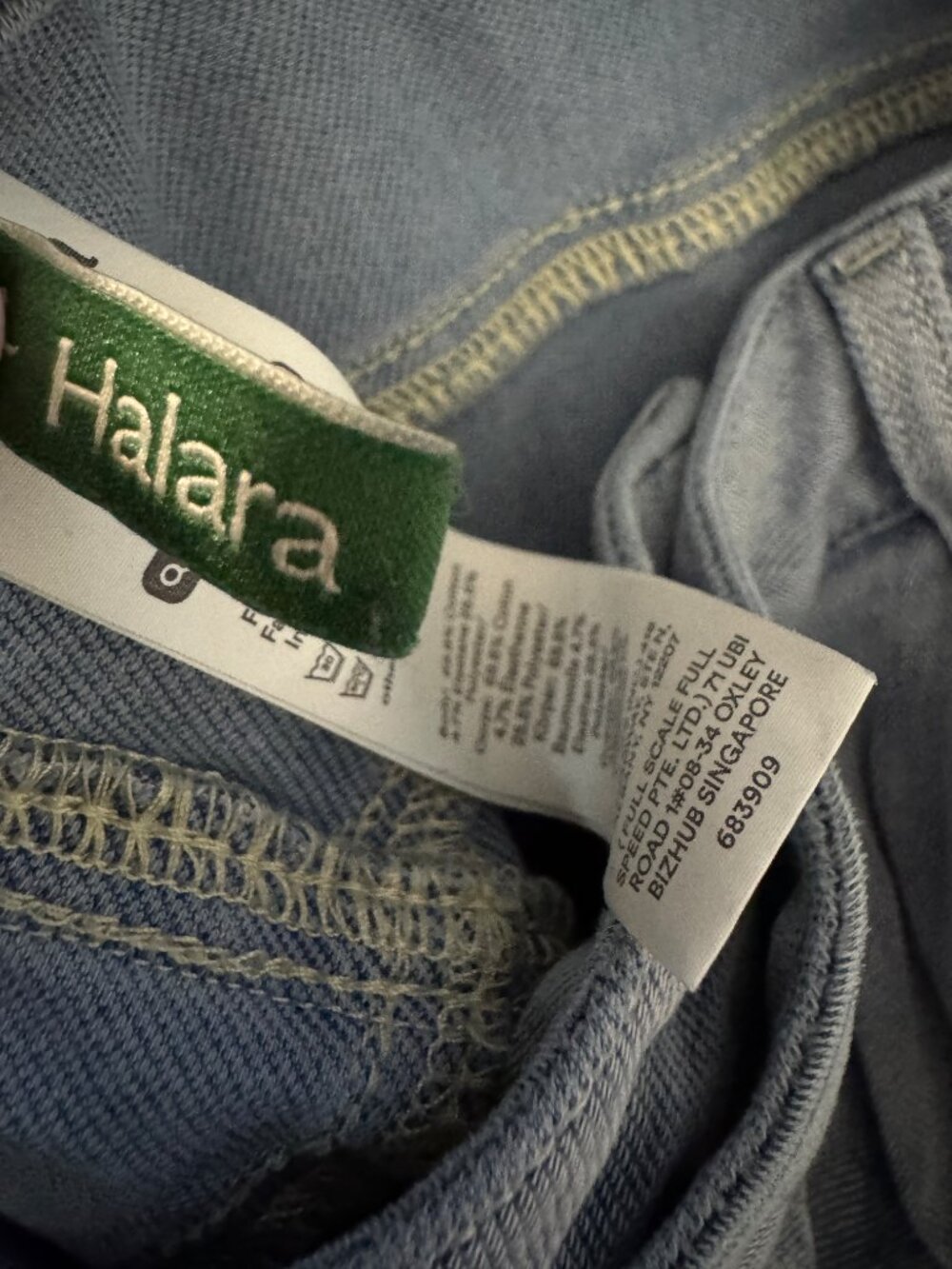 Halara Flex Asymmetric Wide Leg womens jeans Large Blue denim - Picture 6 of 8